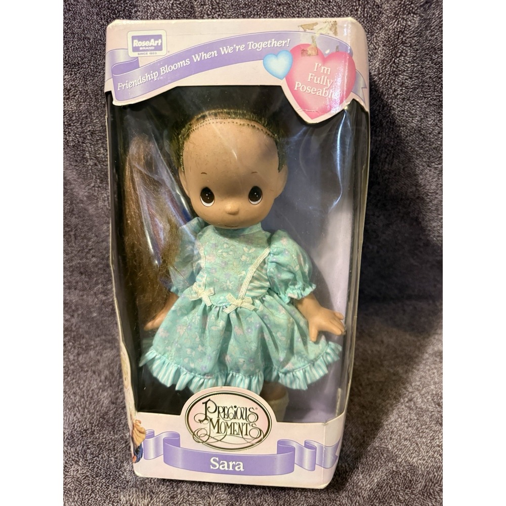 NEW Precious Moments Doll Sara 1995 Vintage 10 inch Vinyl Poseable Doll Brown Hr
